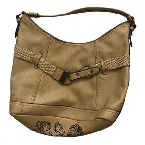 BOC Faux Leather Bag Purse Beige Born Concept